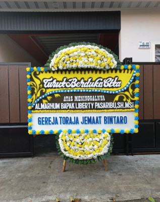 Papan Bunga Duka di Waegi